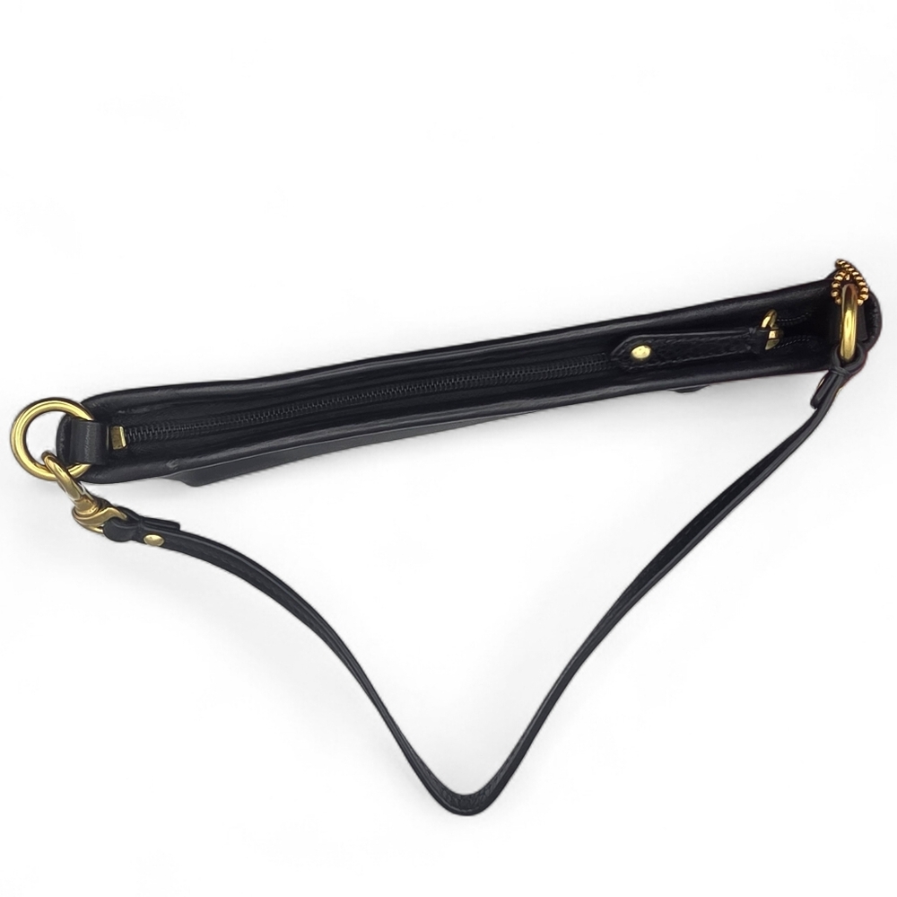 Coach Black Leather Pleated Wristlet Red Liner - Picture 7 of 8